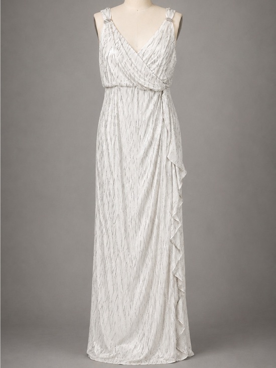 R & M Richards Dresses & Skirts - White Full Length Gown Silver Glitter Accents Sleeveless NWT Vintage Bridal 16W